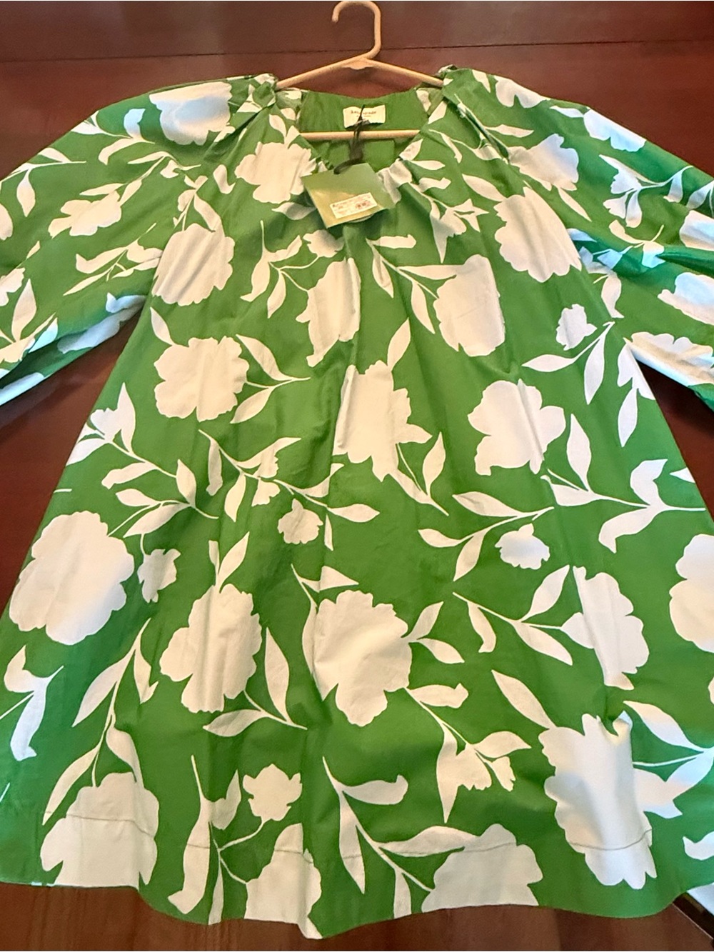 Kate Spade X Green and White Floral Tunic Dress